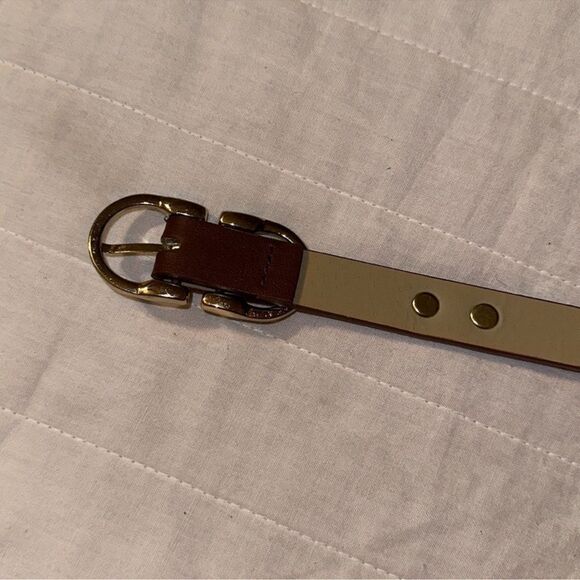 Steve Madden S/M Brown Gold Tone Hardware Leather Belt
